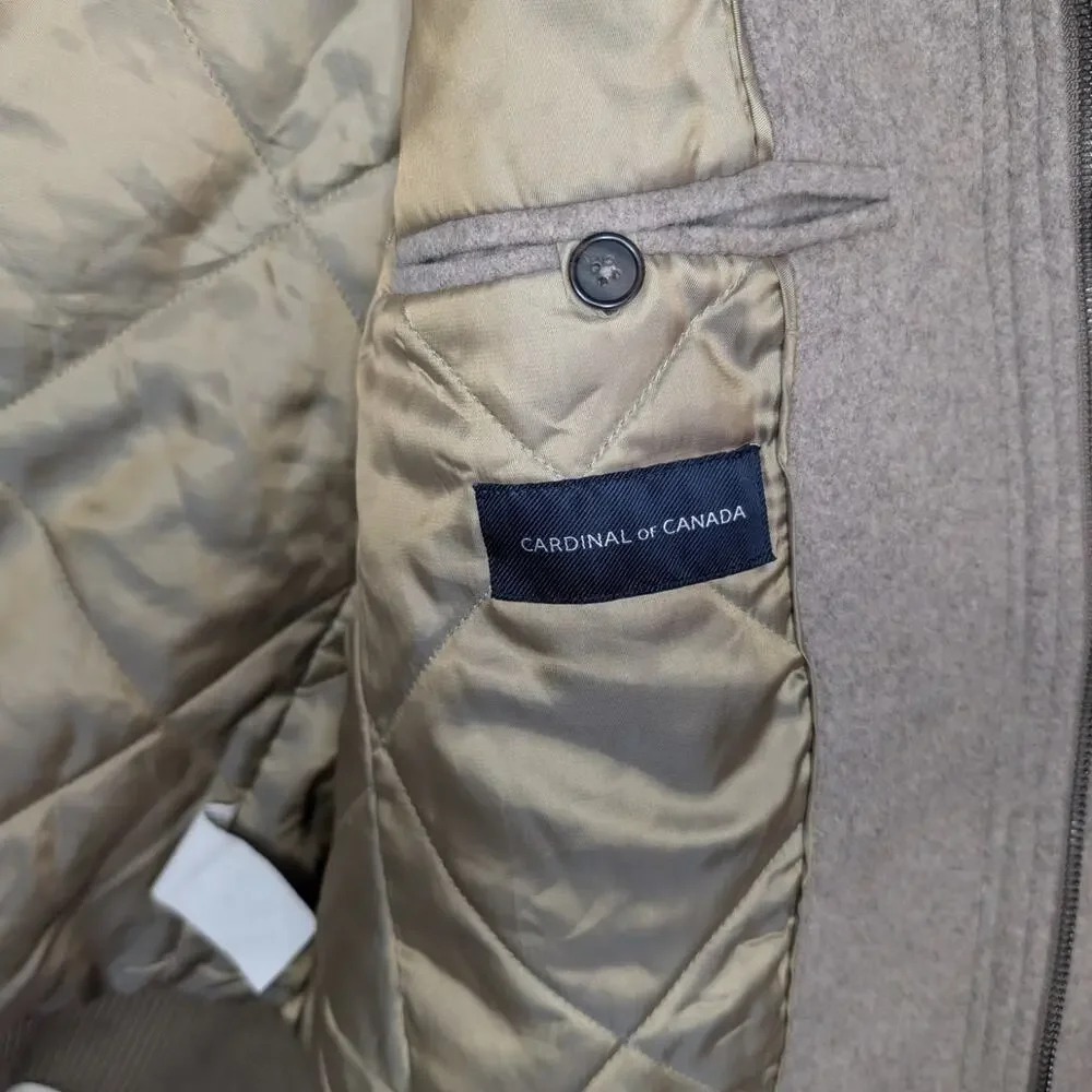 Cardinal of Canada Wool Blend Bomber Jacket In Oatmeal, Size Large